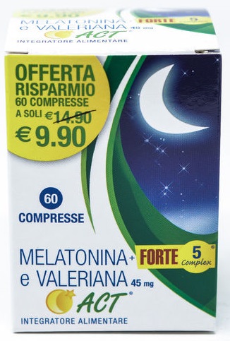 Melatonina Act1mg+Valeriana  5 complex Forte 60 compresse